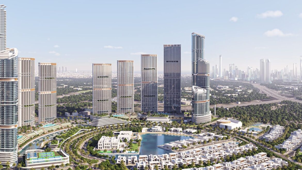 Bright and modern one-bedroom residential apartment at 320 Riverside Crescent, Bukadra, Dubai, featuring a stylish living area and contemporary furnishings.-Propertyana real estate in dubai and sharjeh