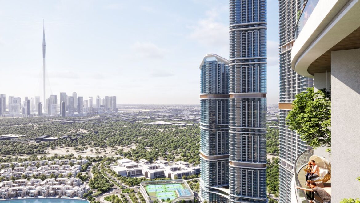 Bright and modern one-bedroom residential apartment at 320 Riverside Crescent, Bukadra, Dubai, featuring a stylish living area and contemporary furnishings.-Propertyana real estate in dubai and sharjeh