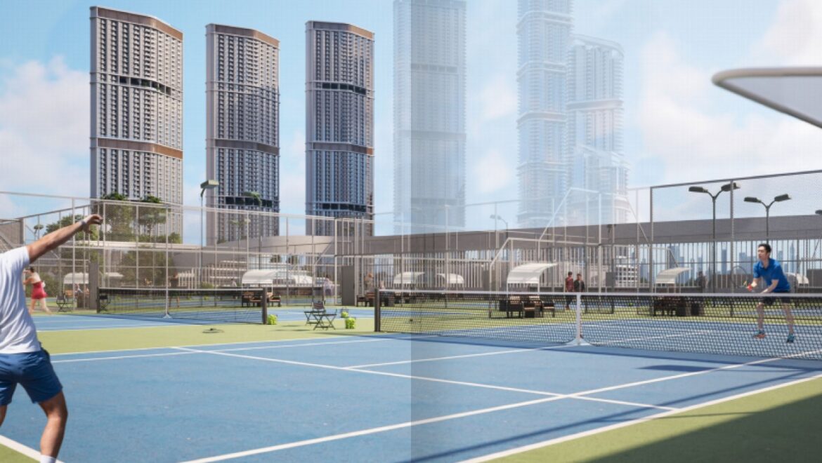 Bright 1-bedroom residential apartment at 310 Riverside Crescent, Bukadra, Dubai, with a view of the villa community.-Propertyana real estate in dubai and sharjeh