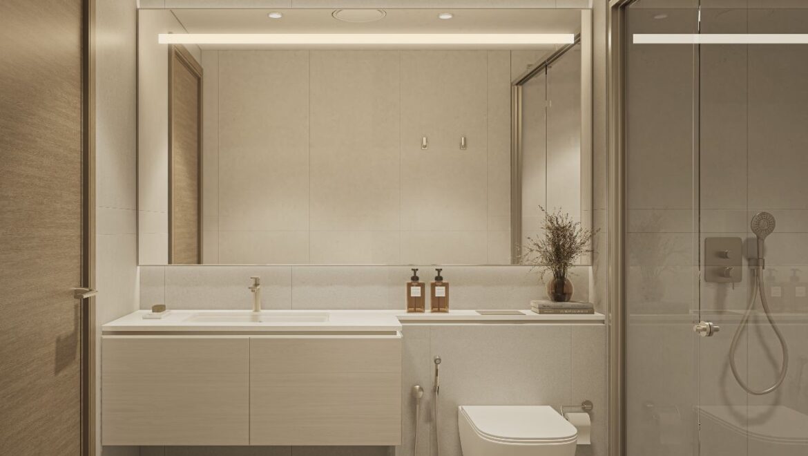 Bright 1-bedroom residential apartment at 310 Riverside Crescent, Bukadra, Dubai, with a view of the villa community.-Propertyana real estate in dubai and sharjeh