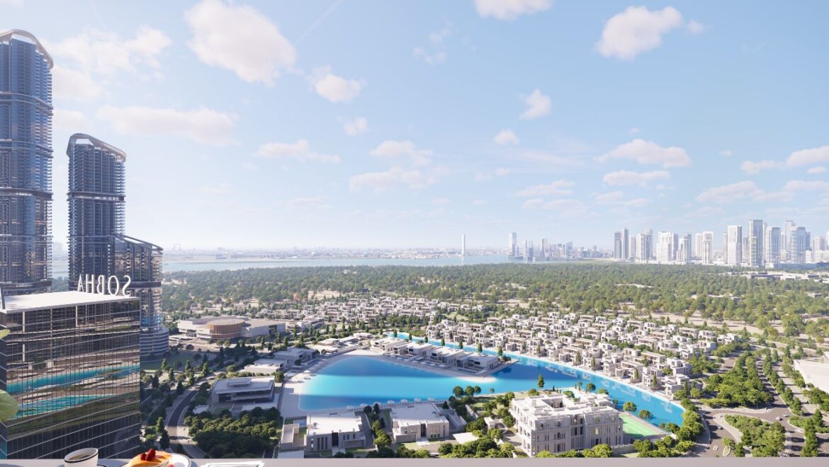 Bright 1-bedroom residential apartment at 310 Riverside Crescent, Bukadra, Dubai, with a view of the villa community.-Propertyana real estate in dubai and sharjeh