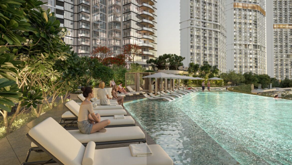 Bright 1-bedroom residential apartment at 310 Riverside Crescent, Bukadra, Dubai, with a view of the villa community.-Propertyana real estate in dubai and sharjeh