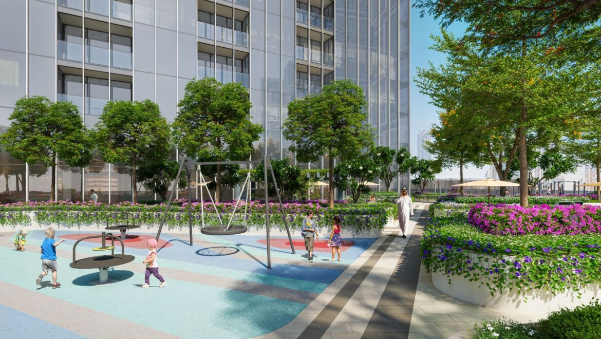 2-bedroom apartment at The Element, Sobha One in Mohammed Bin Rashid City, Dubai, featuring modern living spaces with views of the golf course and Downtown Dubai.-Propertyana real estate in dubai and sharjeh