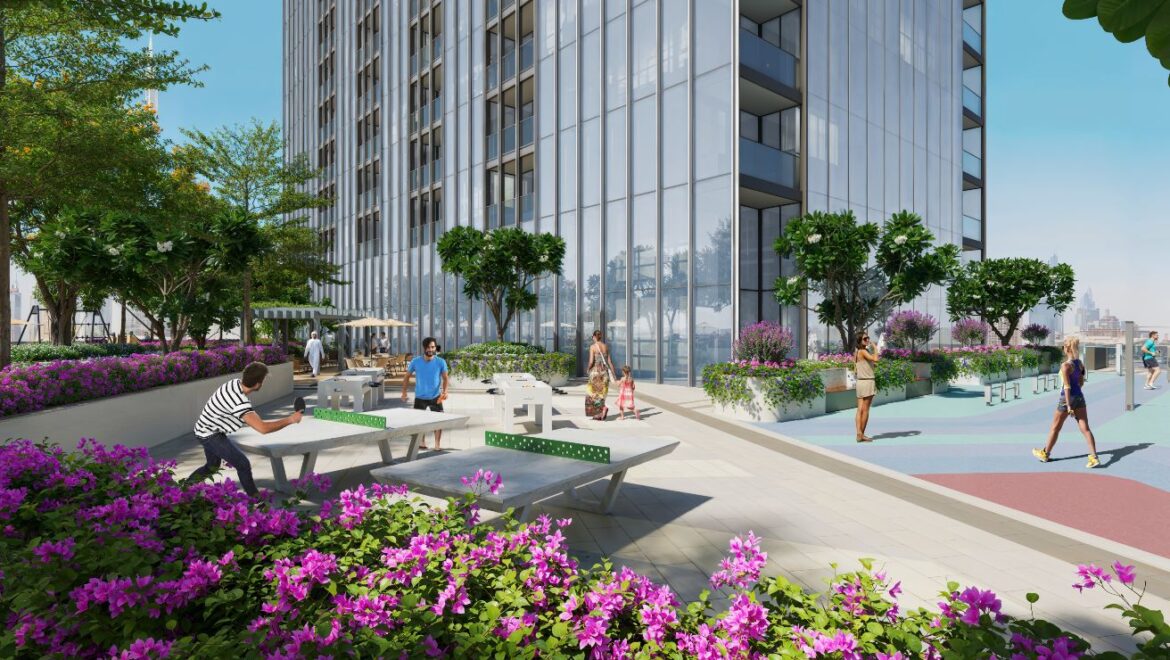 2-bedroom apartment at The Element, Sobha One in Mohammed Bin Rashid City, Dubai, featuring modern living spaces with views of the golf course and Downtown Dubai.-Propertyana real estate in dubai and sharjeh