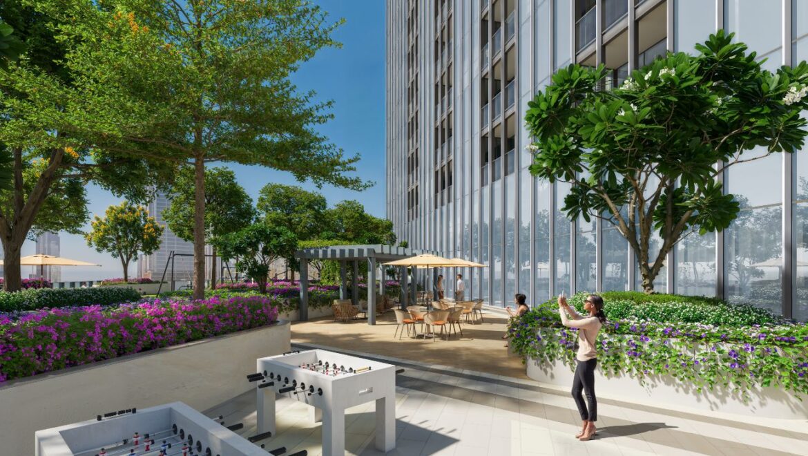 2-bedroom apartment at The Element, Sobha One in Mohammed Bin Rashid City, Dubai, featuring modern living spaces with views of the golf course and Downtown Dubai.-Propertyana real estate in dubai and sharjeh