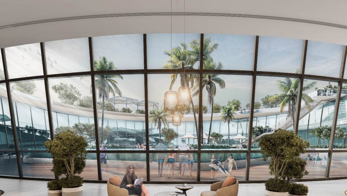 A modern 3-bedroom Sobha Solis residential apartment in Dubai's Motor City, highlighting expansive skyline views and inviting community spaces.-Propertyana real estate in dubai and sharjeh