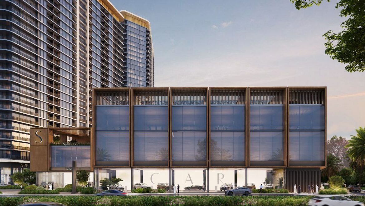 A modern 3-bedroom Sobha Solis residential apartment in Dubai's Motor City, highlighting expansive skyline views and inviting community spaces.-Propertyana real estate in dubai and sharjeh