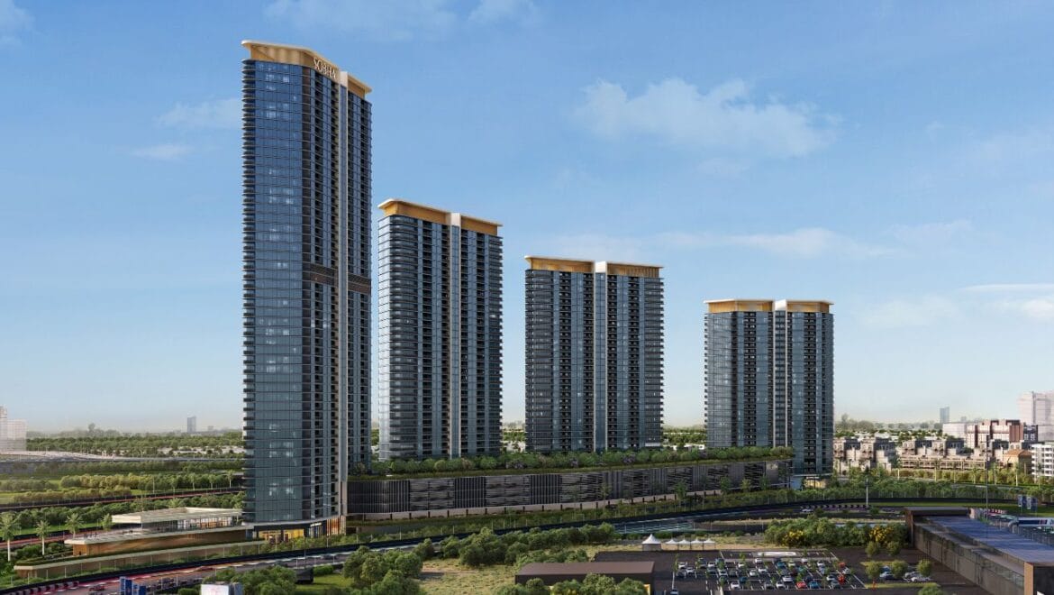 A modern 3-bedroom Sobha Solis residential apartment in Dubai's Motor City, highlighting expansive skyline views and inviting community spaces.-Propertyana real estate in dubai and sharjeh