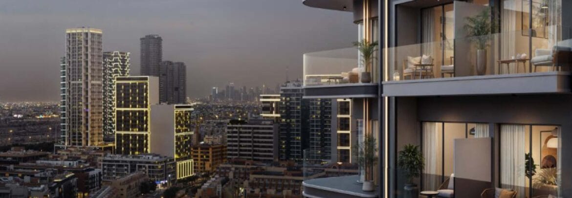 Interior view of a modern 1-bedroom apartment at Lume Residence, Jumeirah Village Circle, Dubai-Propertyana real estate in dubai and sharjeh