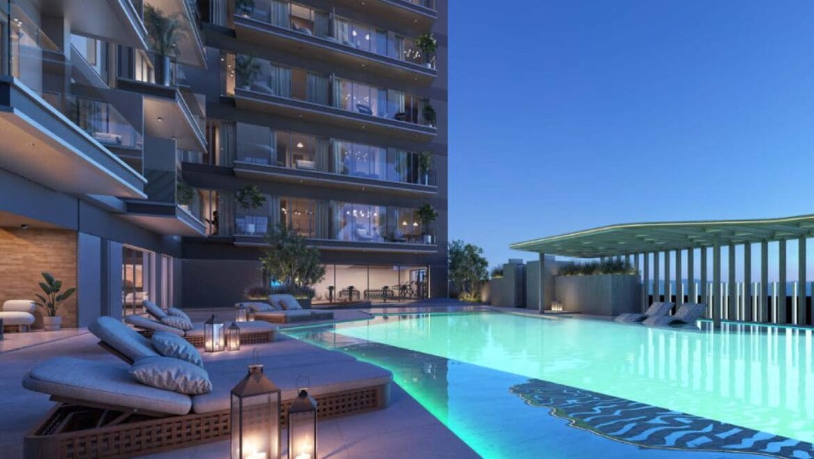 Interior view of a modern 1-bedroom apartment at Lume Residence, Jumeirah Village Circle, Dubai-Propertyana real estate in dubai and sharjeh