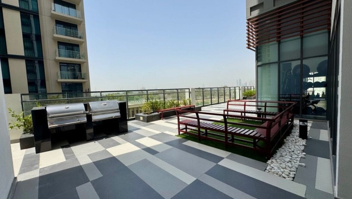 Bright 1-bedroom residential apartment at Wilton Park Residences in Dubai's Mohammed Bin Rashid City, showcasing a spacious layout with a park view.-Propertyana real estate in dubai and sharjeh