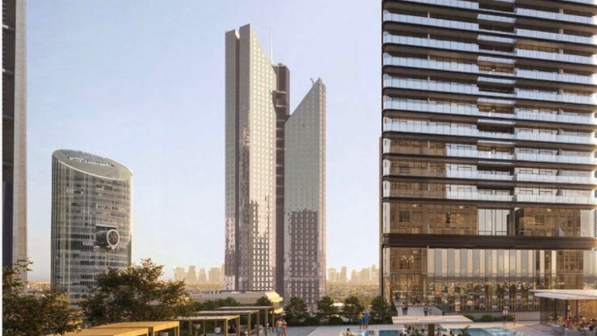 Interior view of a 1-bedroom residential apartment in Trump Tower, Dubai on Sheikh Zayed Road, featuring modern decor and premium finishes.-Propertyana real estate in dubai and sharjeh