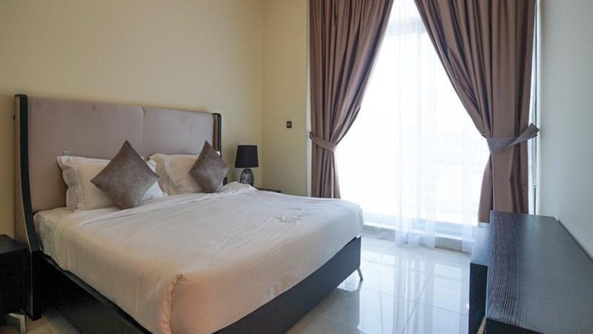 2-bedroom maid's room apartment at The Polo Residence, Meydan, Dubai, fully furnished on a high floor-Propertyana real estate in dubai and sharjeh