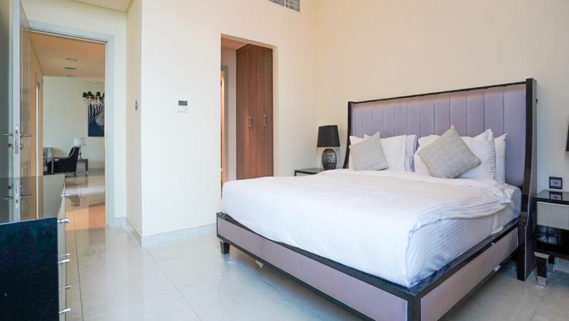 2-bedroom maid's room apartment at The Polo Residence, Meydan, Dubai, fully furnished on a high floor-Propertyana real estate in dubai and sharjeh