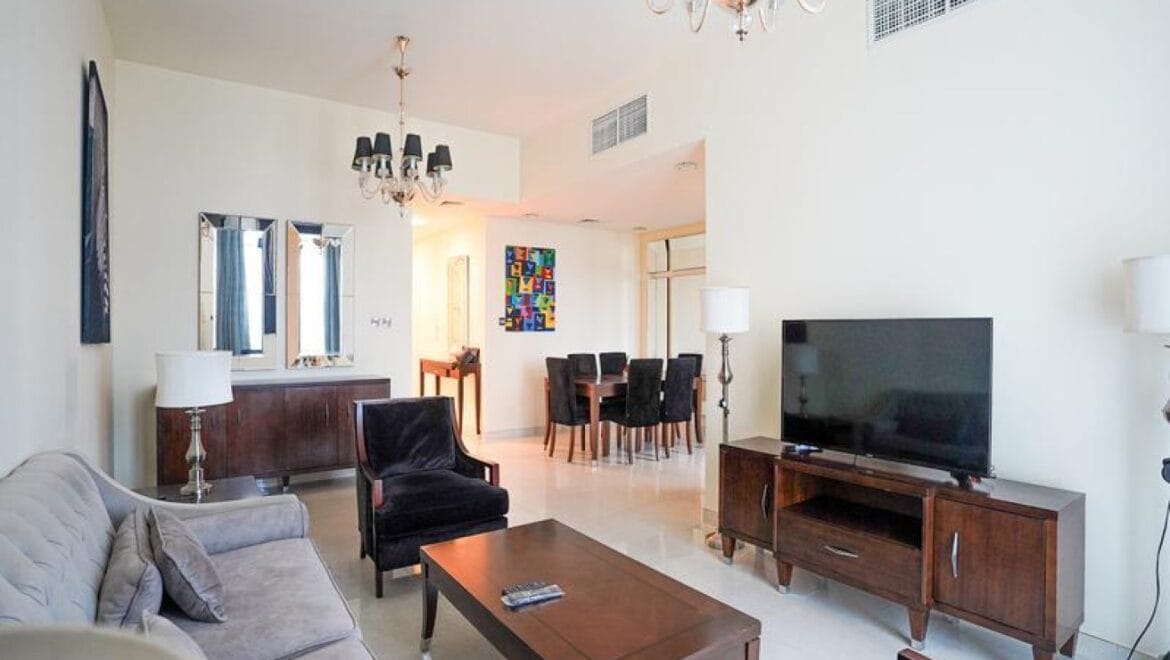 2-bedroom maid's room apartment at The Polo Residence, Meydan, Dubai, fully furnished on a high floor-Propertyana real estate in dubai and sharjeh