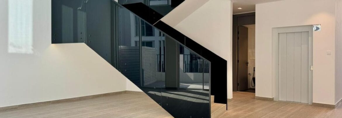 Exterior shot of a brand-new 4-bedroom Ixora Townhouse in Al Barari, Dubai-Propertyana real estate in dubai and sharjeh