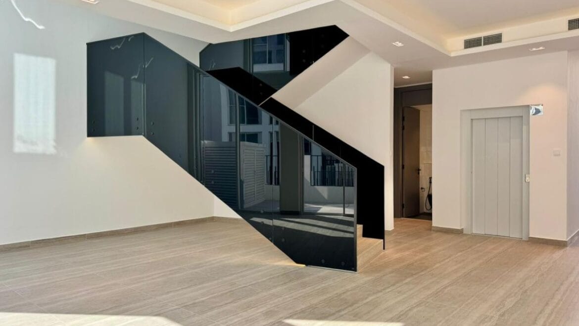 Exterior shot of a brand-new 4-bedroom Ixora Townhouse in Al Barari, Dubai-Propertyana real estate in dubai and sharjeh