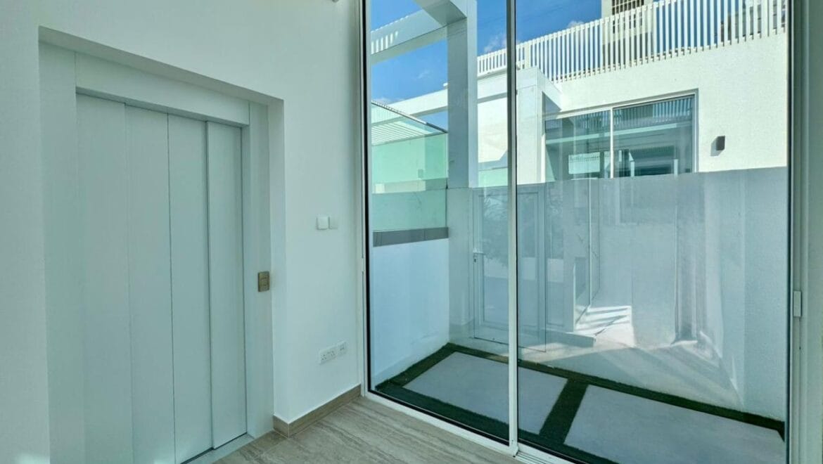 Exterior shot of a brand-new 4-bedroom Ixora Townhouse in Al Barari, Dubai-Propertyana real estate in dubai and sharjeh