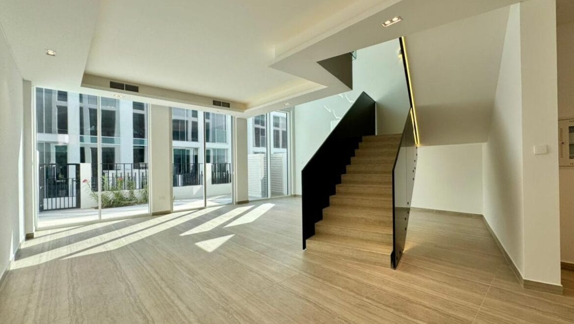 Exterior shot of a brand-new 4-bedroom Ixora Townhouse in Al Barari, Dubai-Propertyana real estate in dubai and sharjeh