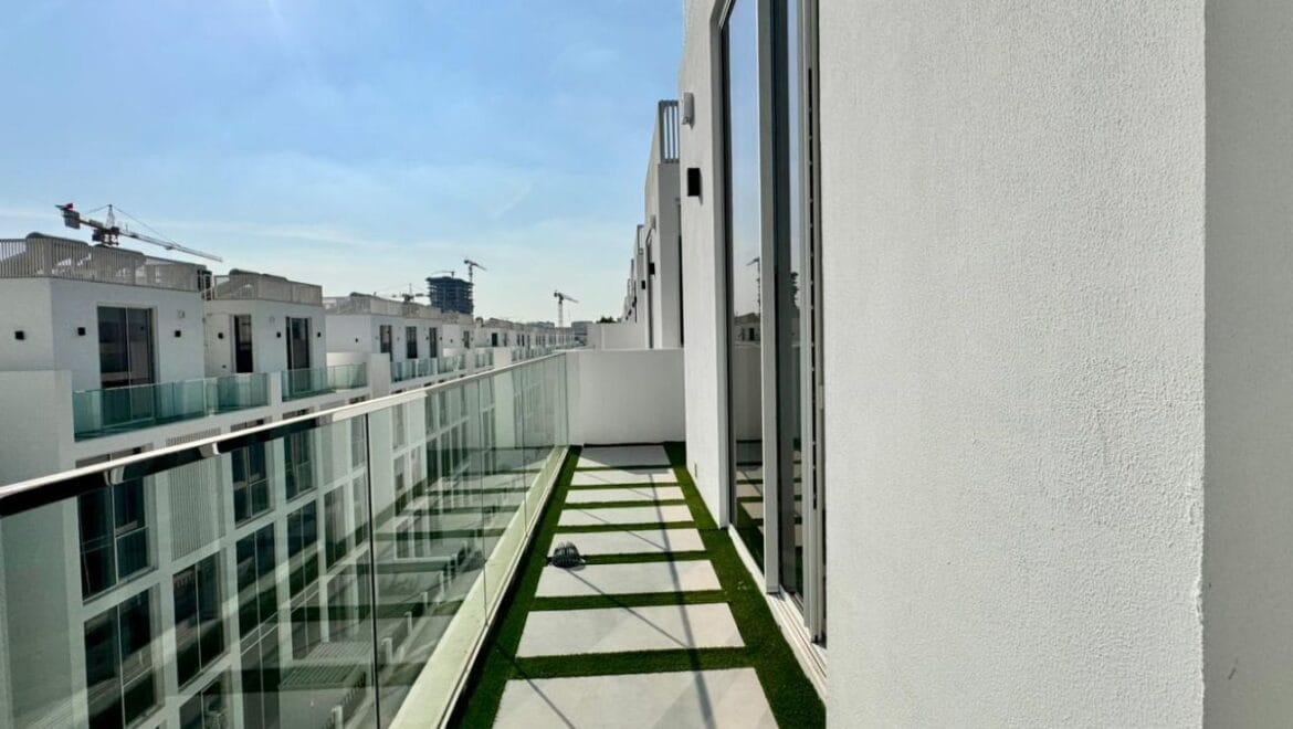 Exterior shot of a brand-new 4-bedroom Ixora Townhouse in Al Barari, Dubai-Propertyana real estate in dubai and sharjeh