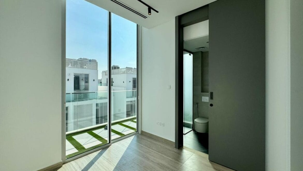 Exterior shot of a brand-new 4-bedroom Ixora Townhouse in Al Barari, Dubai-Propertyana real estate in dubai and sharjeh