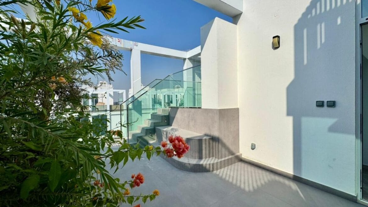 Exterior shot of a brand-new 4-bedroom Ixora Townhouse in Al Barari, Dubai-Propertyana real estate in dubai and sharjeh