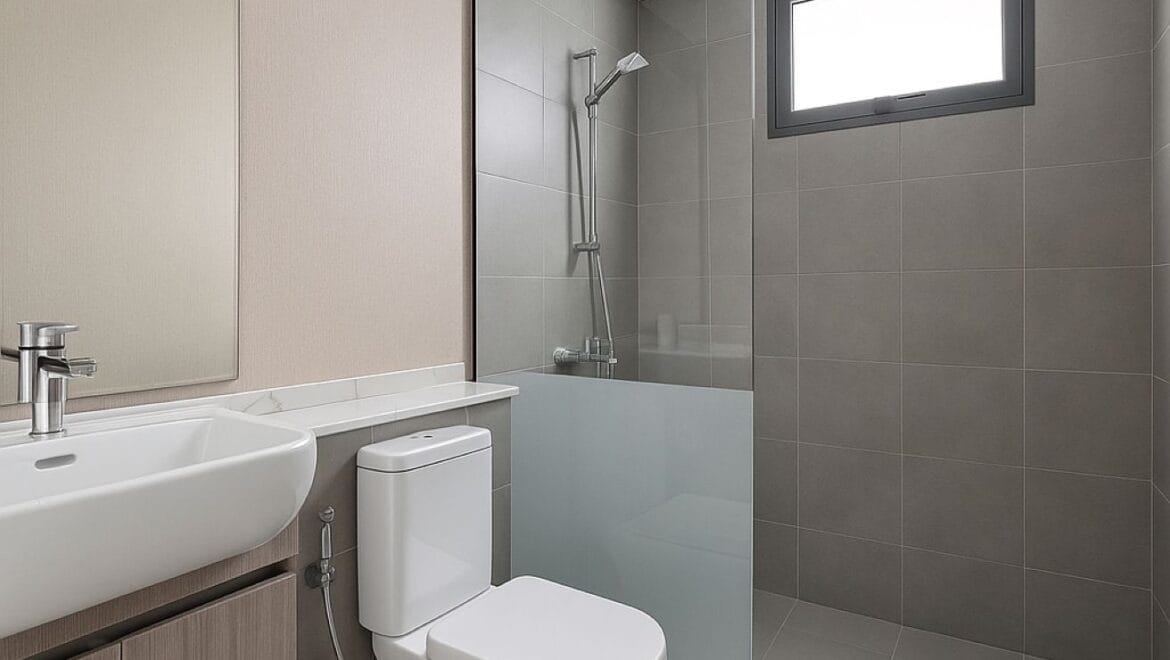 Exterior view of a modern, upgraded 4-bedroom waterfront townhouse in Ajmal Makan City within Sharjah Waterfront City, featuring private beach access.-Propertyana real estate in dubai and sharjeh