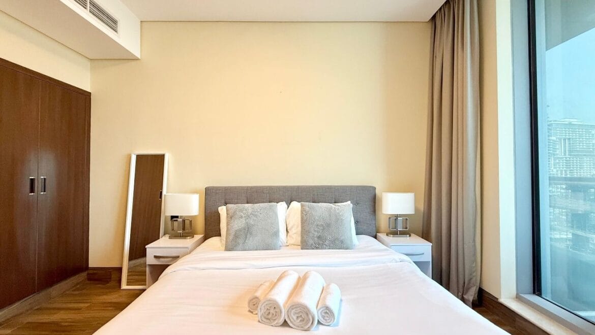 Interior of a 1-bedroom apartment in J ONE Tower A, Business Bay, Dubai, featuring a modern elegant living area.-Propertyana real estate in dubai and sharjeh