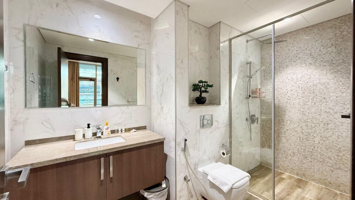 Interior of a 1-bedroom apartment in J ONE Tower A, Business Bay, Dubai, featuring a modern elegant living area.-Propertyana real estate in dubai and sharjeh