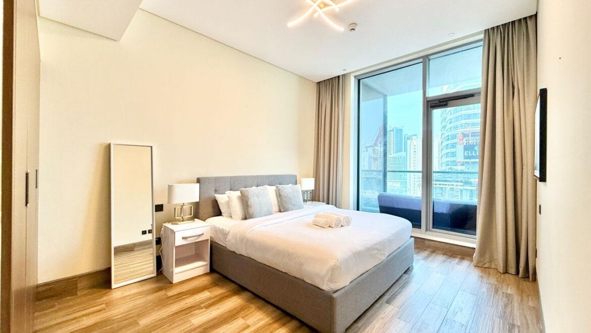 Interior of a 1-bedroom apartment in J ONE Tower A, Business Bay, Dubai, featuring a modern elegant living area.-Propertyana real estate in dubai and sharjeh