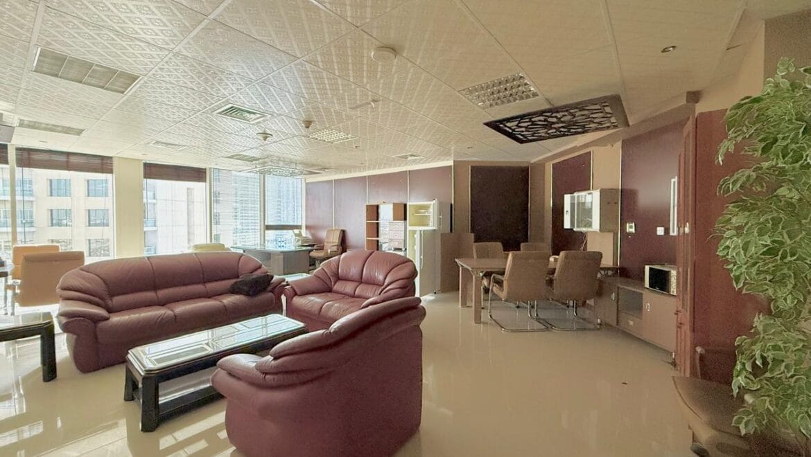 Bedroom interior at Crystal Tower, Business Bay, Dubai, with canal view-Propertyana real estate in dubai and sharjeh