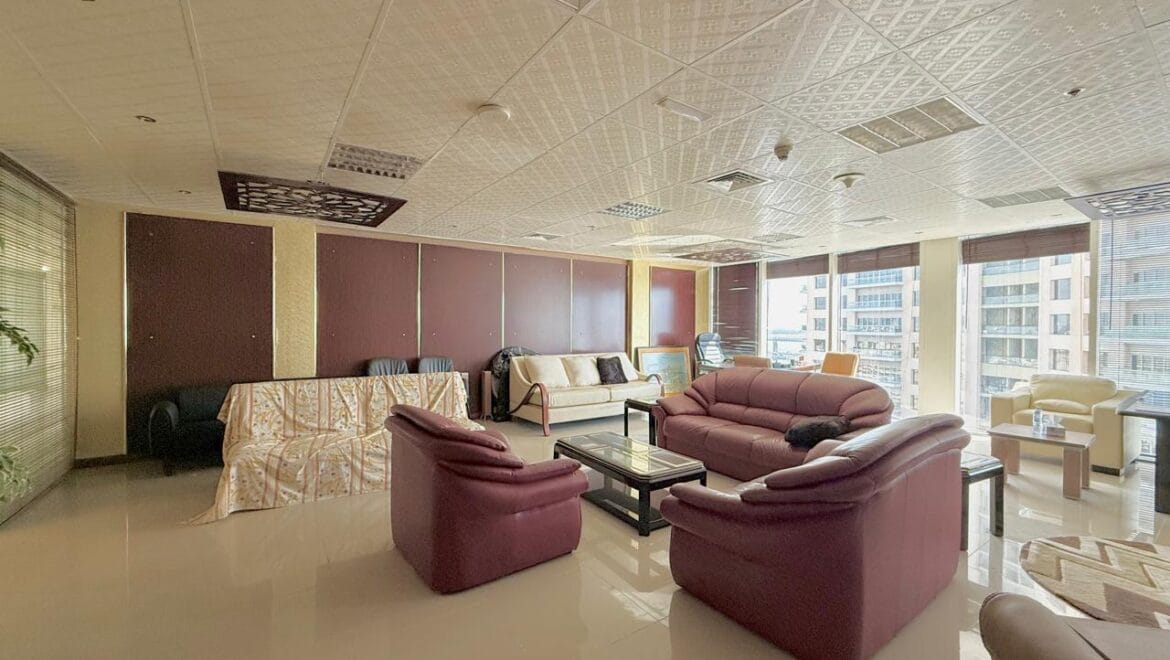 Bedroom interior at Crystal Tower, Business Bay, Dubai, with canal view-Propertyana real estate in dubai and sharjeh