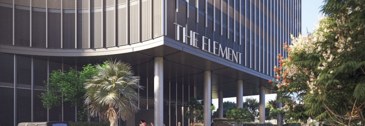 Luxurious 1-bedroom residence at The Element, Sobha One in Dubai, featuring a bright living area with floor-to-ceiling windows and sweeping views of the Dubai skyline.-Propertyana real estate in dubai and sharjeh