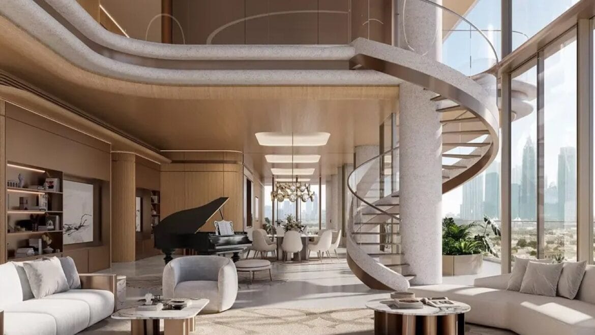 Interior view of a modern 1-bedroom Sobha Orbis apartment in Dubai's Motor City, offering a premium view of Arabian Ranches-Propertyana real estate in dubai and sharjeh