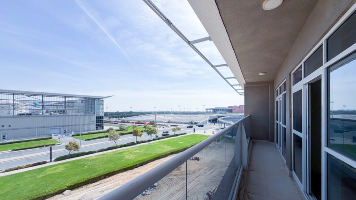 Interior view of a 1-bedroom apartment at The Derby Residences 3 in Meydan, Dubai, featuring a modern living area with contemporary furnishings.-Propertyana real estate in dubai and sharjeh