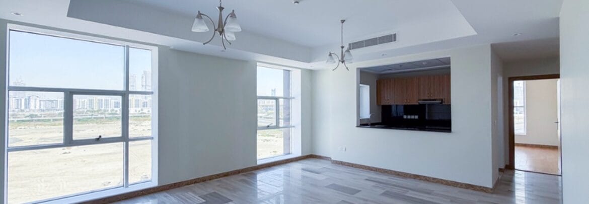 2-bedroom apartment at The Derby Residences 2, Meydan, Dubai, featuring modern living space with a view of the Burj Khalifa.-Propertyana real estate in dubai and sharjeh