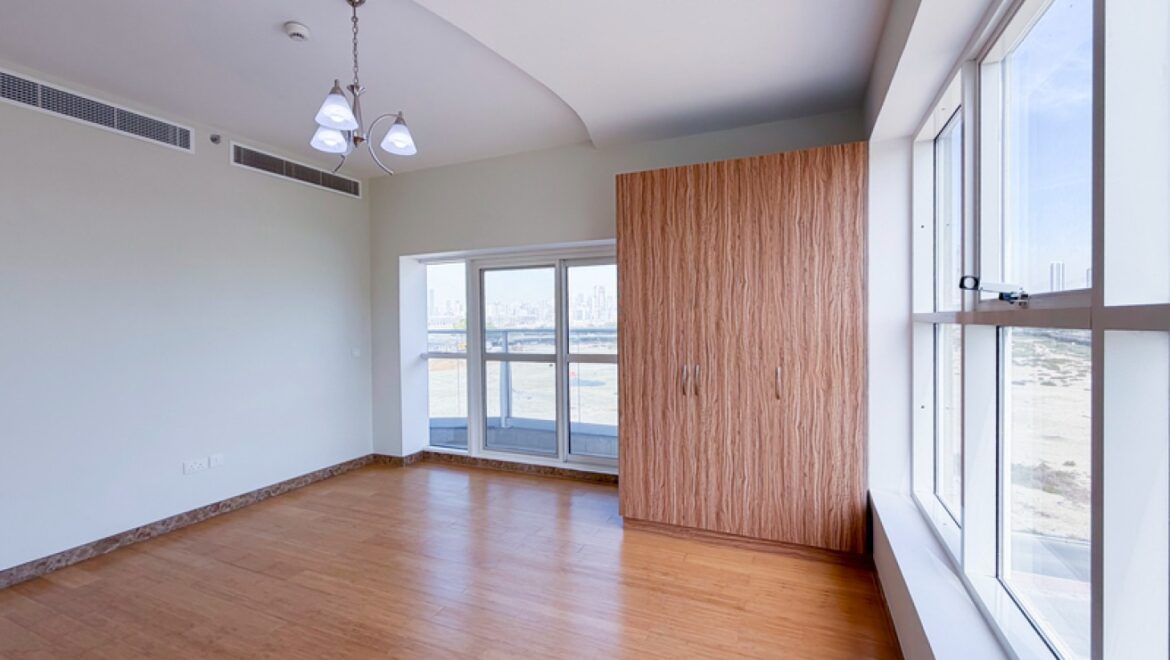 2-bedroom apartment at The Derby Residences 2, Meydan, Dubai, featuring modern living space with a view of the Burj Khalifa.-Propertyana real estate in dubai and sharjeh