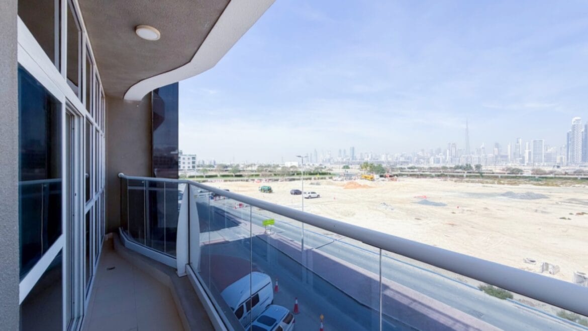 Two-bedroom residential apartment at The Derby Residences 3 in Meydan, Dubai with full Burj Khalifa skyline view; brand new and vacant.-Propertyana real estate in dubai and sharjeh
