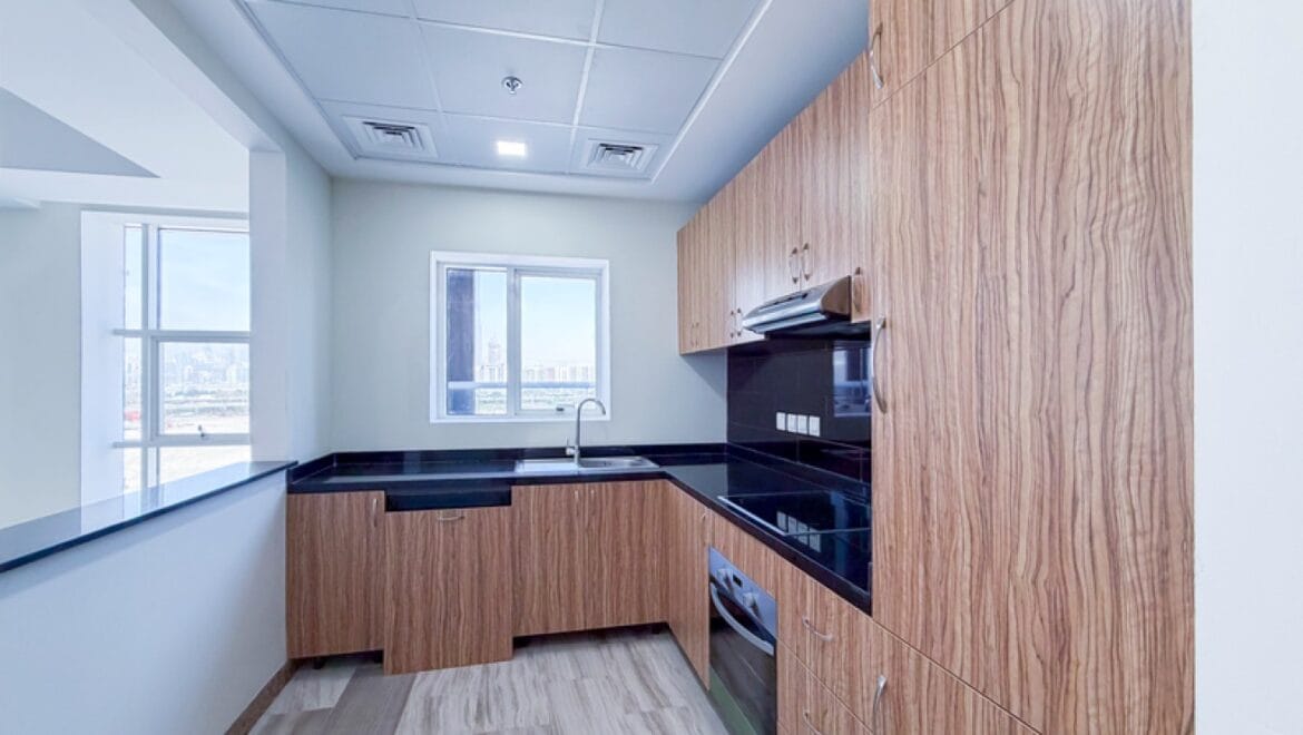 Two-bedroom residential apartment at The Derby Residences 3 in Meydan, Dubai with full Burj Khalifa skyline view; brand new and vacant.-Propertyana real estate in dubai and sharjeh