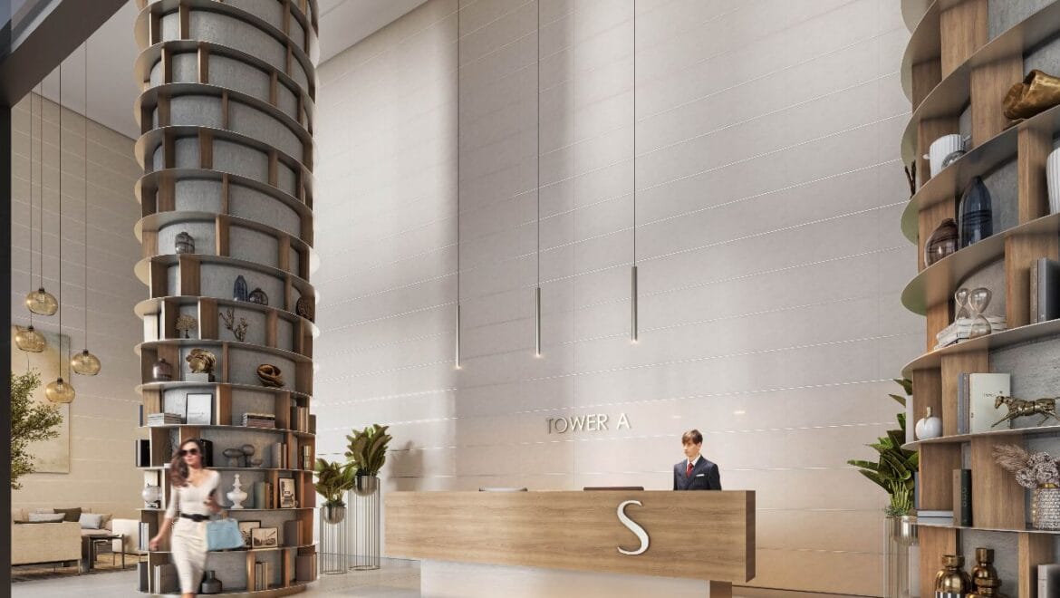 1-bedroom Sobha Orbis Tower B apartment in Motor City, Dubai, featuring modern luxury finishes and a spacious living area-Propertyana real estate in dubai and sharjeh