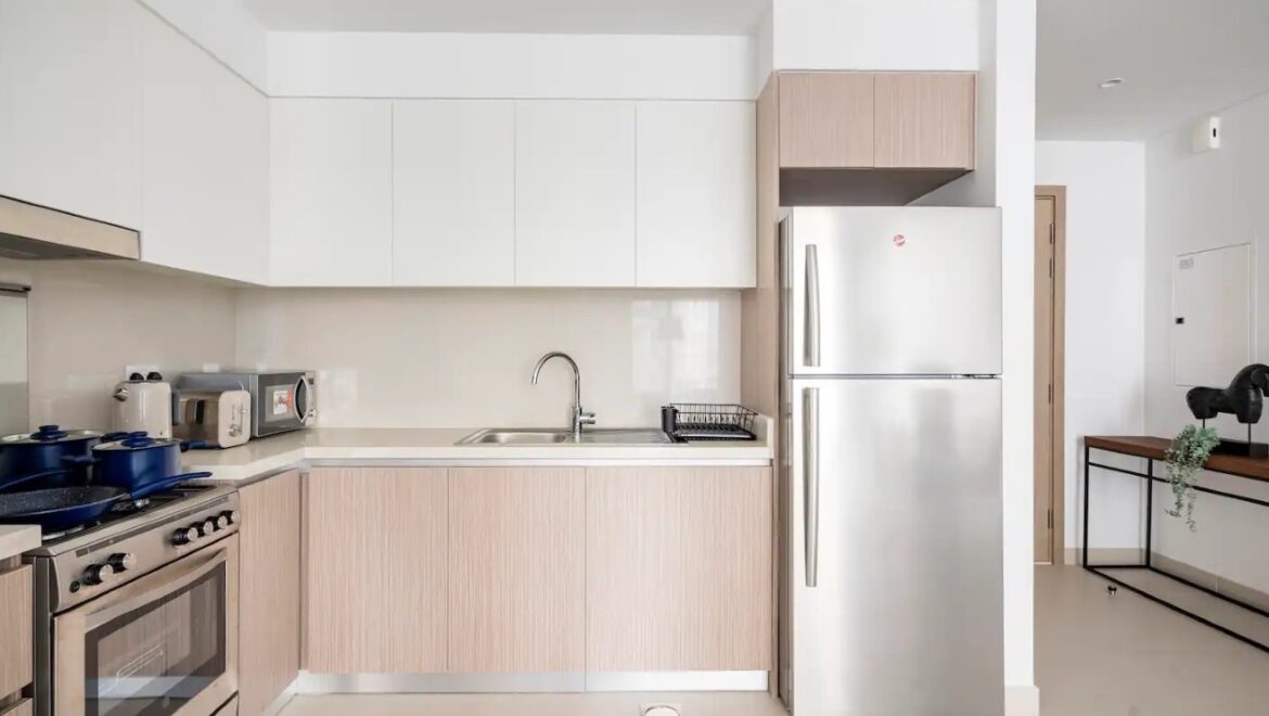 Interior view of a stylish, furnished 1-bedroom apartment at The Grand, Dubai Creek Harbour (The Lagoons), Dubai-Propertyana real estate in dubai and sharjeh