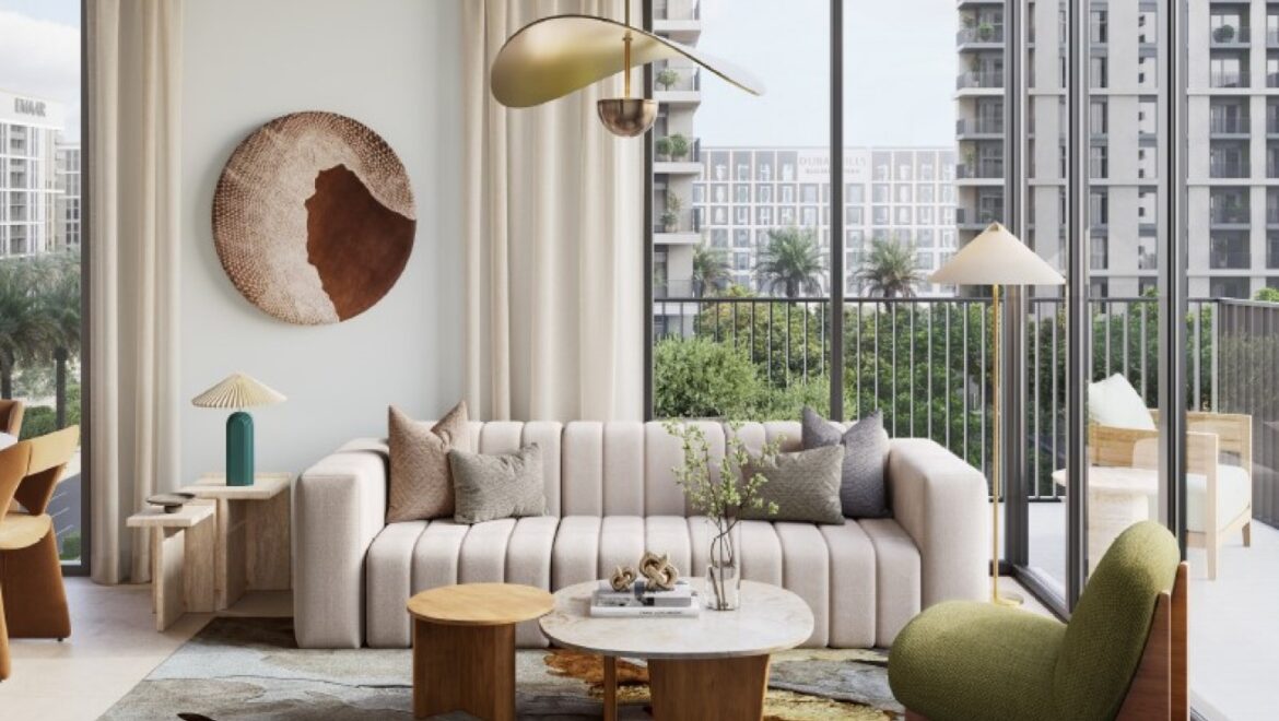 A modern 2-bedroom Park Lane 2B apartment in Dubai Hills Estate, Dubai, featuring bright living spaces with premium city and golf course views.-Propertyana real estate in dubai and sharjeh