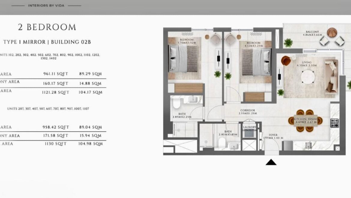 Two-bedroom Park Lane 2B apartment in Dubai Hills Estate, Dubai, residential property with premium view.-Propertyana real estate in dubai and sharjeh